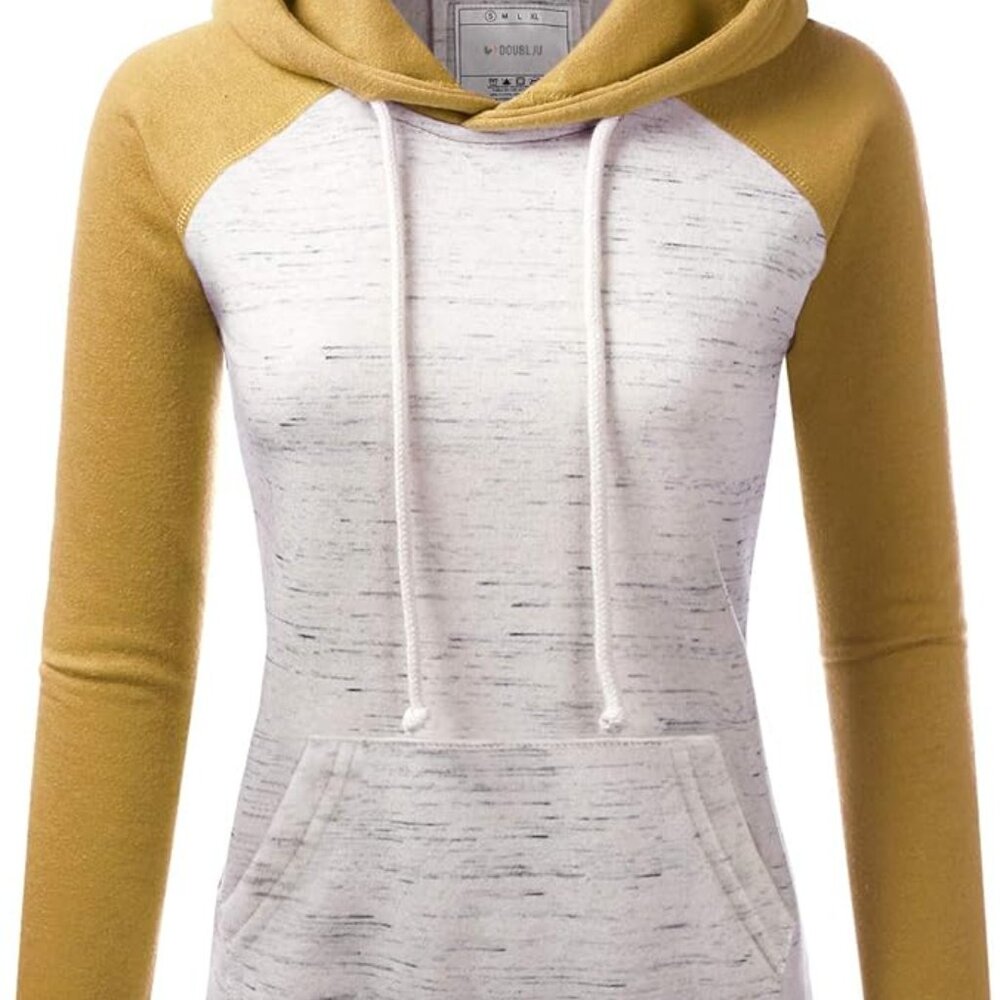 Doublju two tone lightweight pullover hoodie (plus size)
